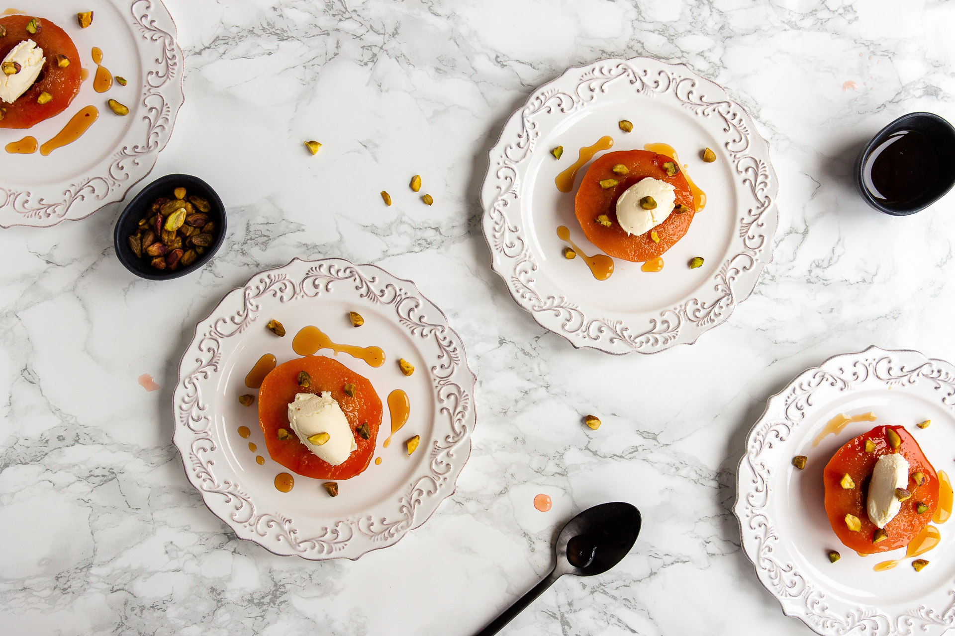 Poached Quince Dessert with a fragrant flavour