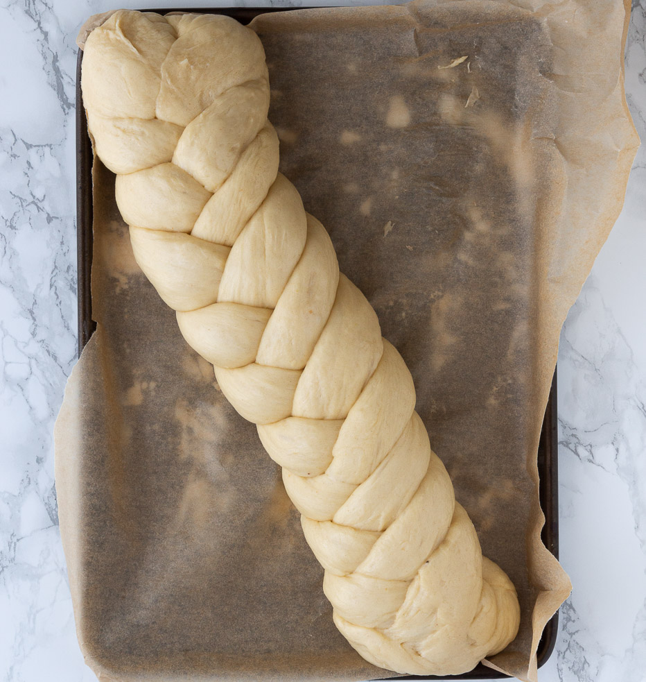 EASTER BREAD, BRAIDED AND PROVED